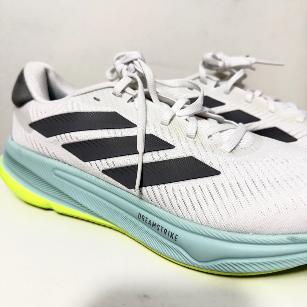 Adidas Supernova Ease White and Gray Sneakers with Neon Sole